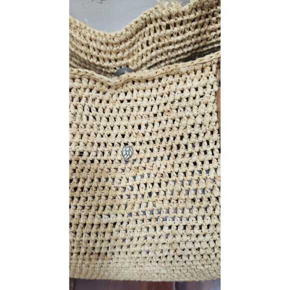 Helen Kaminski Raffia Weave Beige Tote Bag Leather Straps - Picture 3 of 16